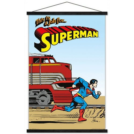 DC Comics - Superman - VIntage Wall Poster with Magnetic Frame, 22.375" x 34"