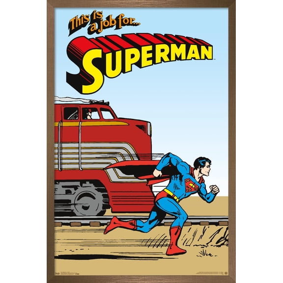 DC Comics - Superman - Vintage Wall Poster, 22.375" x 34", Framed