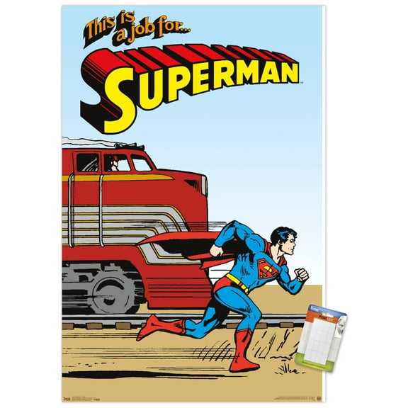 DC Comics - Superman - Vintage Wall Poster, 22.375" x 34"