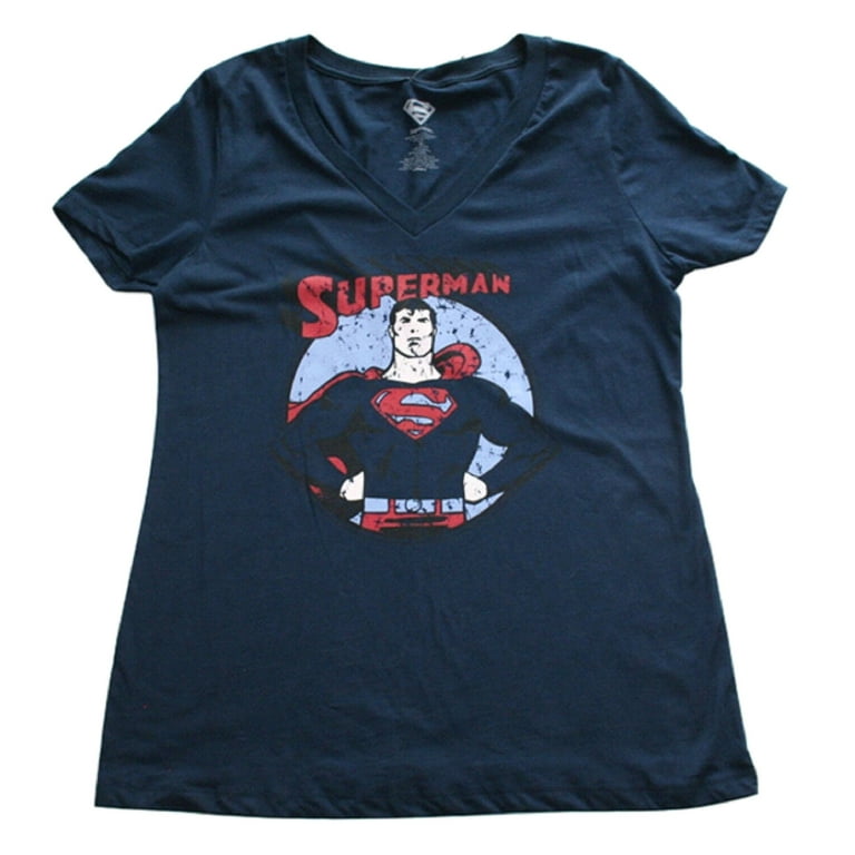 DC Comics Superman Women's V- Neck T-Shirt XL