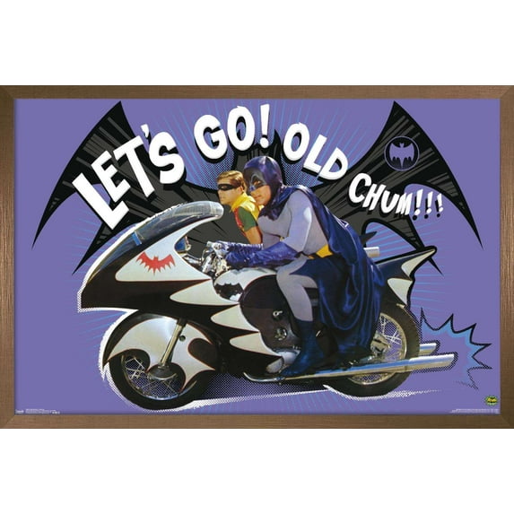 DC Comics TV - Batman TV Series - Batcycle Wall Poster, 14.725" x 22.375", Framed