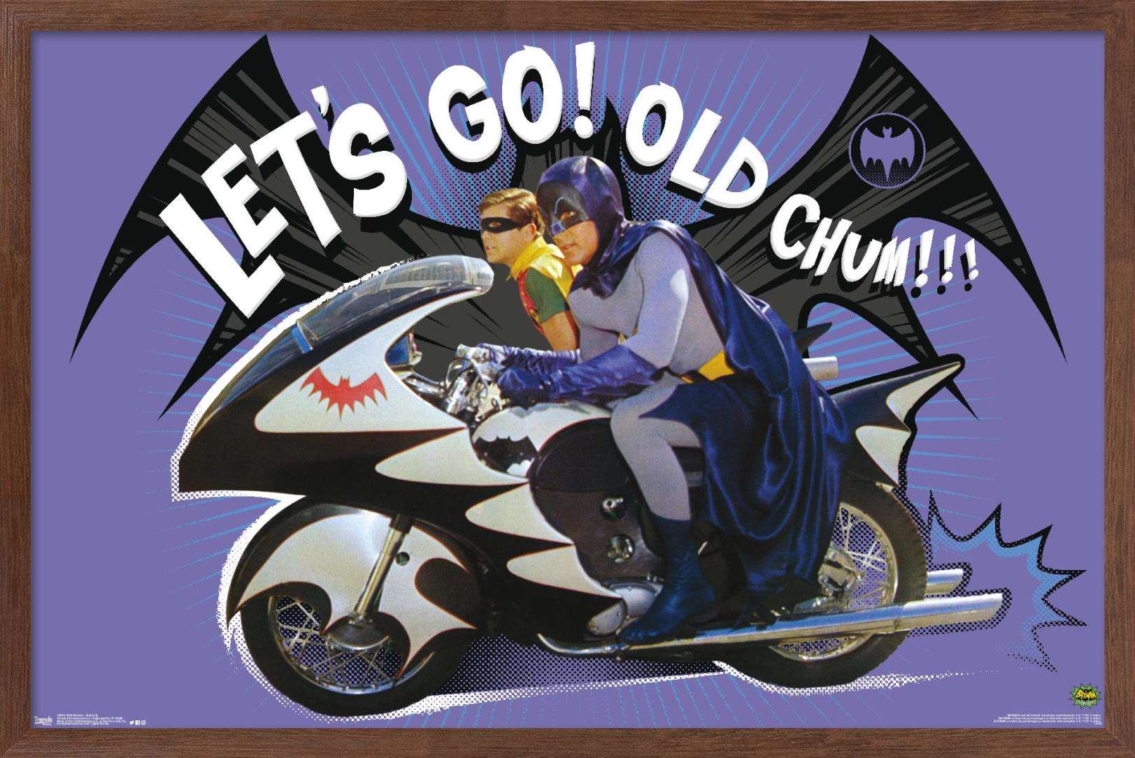 DC Comics TV - Batman TV Series - Batcycle Wall Poster, 14.725" x 22.375", Framed