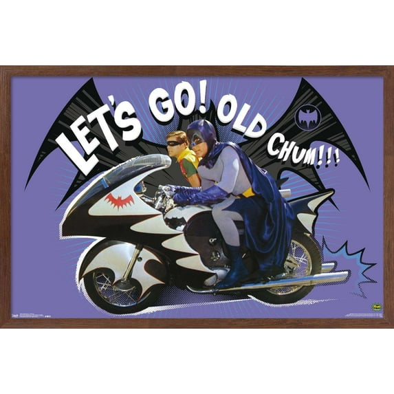 DC Comics TV - Batman TV Series - Batcycle Wall Poster, 14.725" x 22.375", Framed