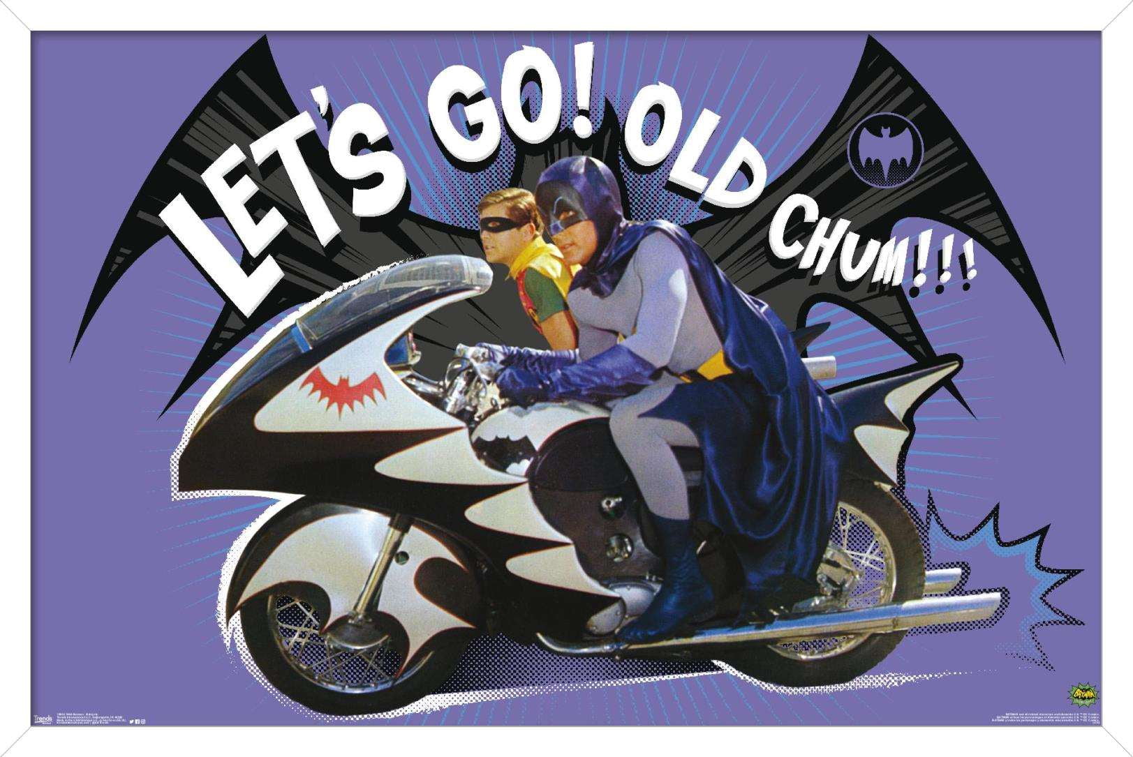 DC Comics TV - Batman TV Series - Batcycle Wall Poster, 14.725" x 22.375", Framed
