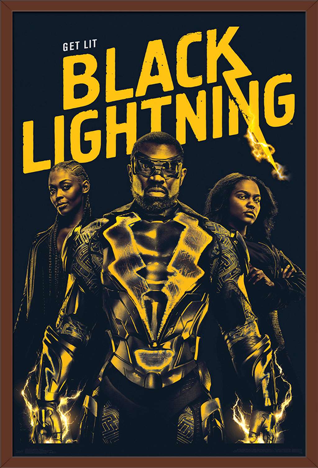 DC Comics TV - Black Lightning - Key Art Wall Poster, 22.375" x 34", Framed