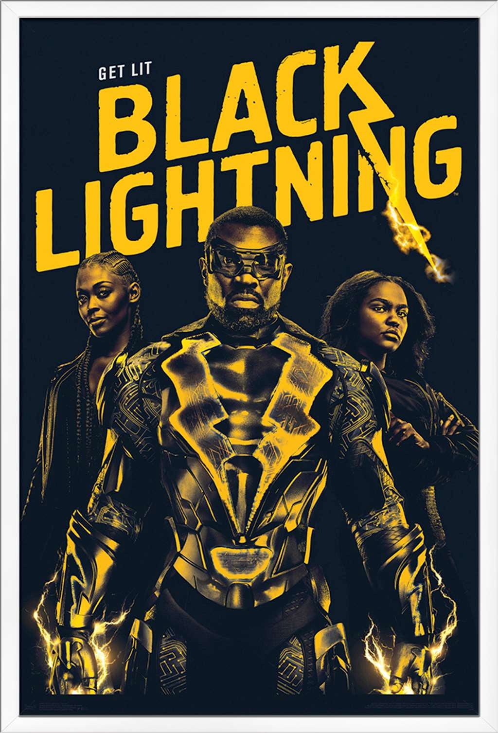 DC Comics TV - Black Lightning - Key Art Wall Poster, 22.375" x 34", Framed