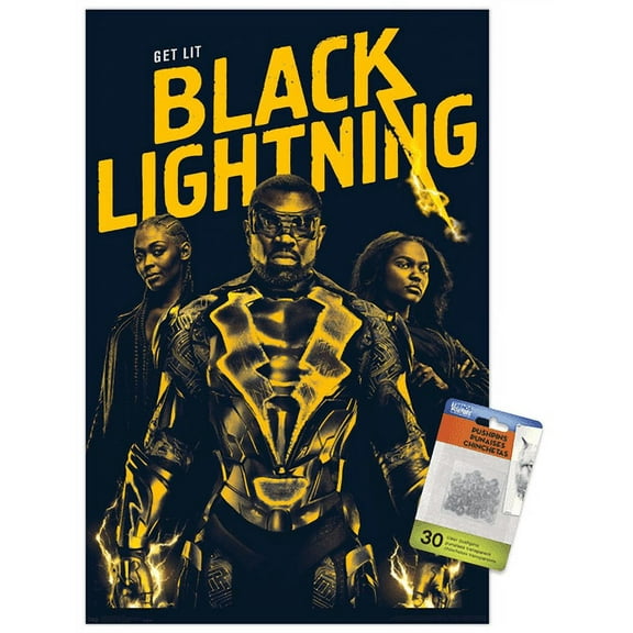DC Comics TV - Black Lightning - Key Art Wall Poster with Push Pins, 14.725" x 22.375"