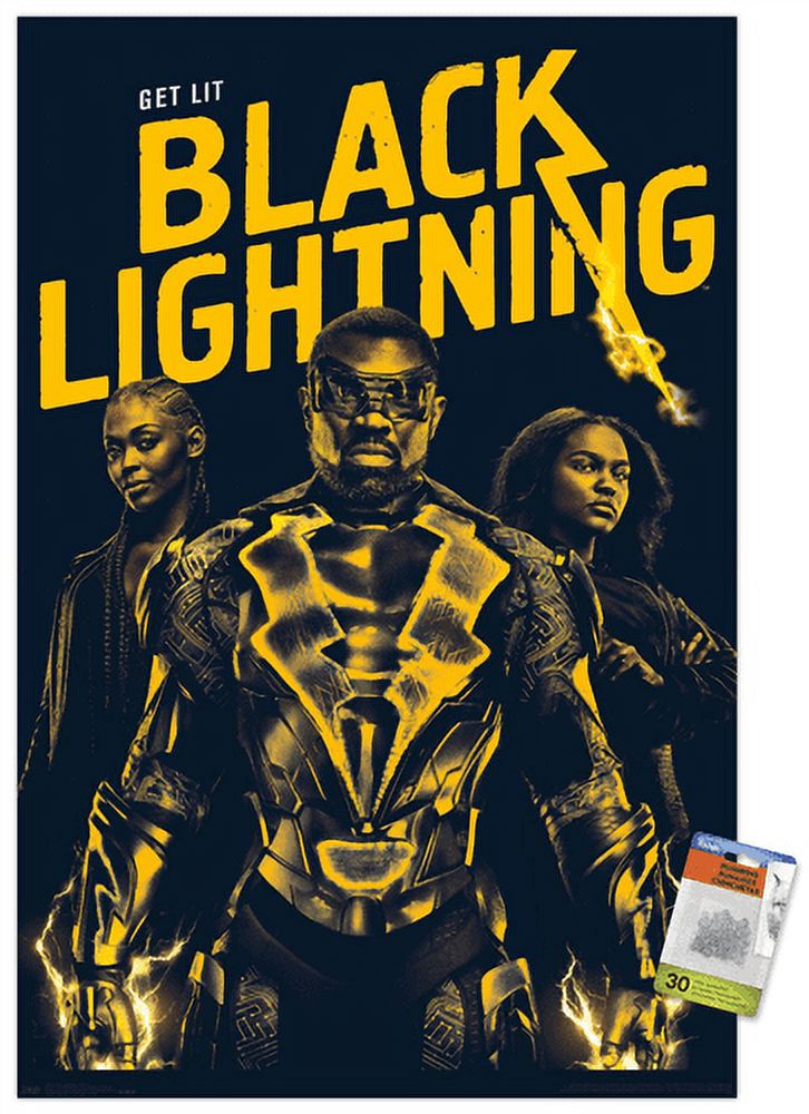 DC Comics TV - Black Lightning - Key Art Wall Poster with Push Pins, 22.375" x 34"