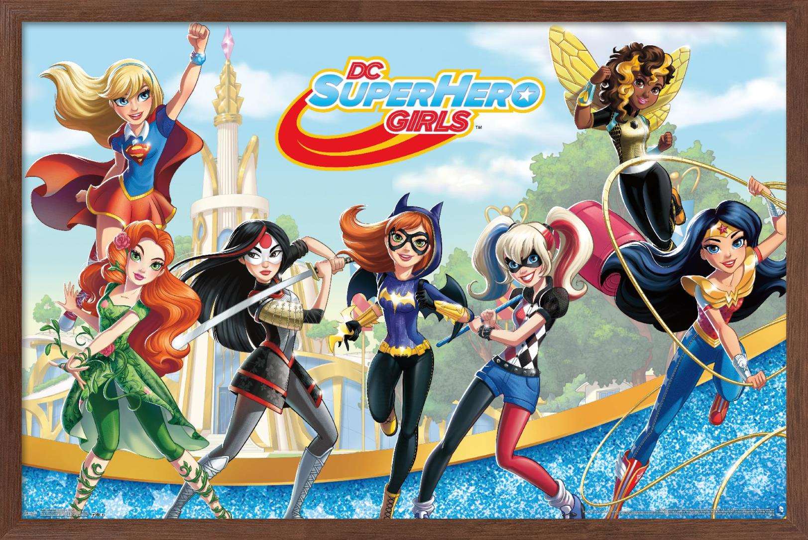 DC Comics TV - DC Superhero Girls - Girls Wall Poster, 14.725" x 22.375", Framed