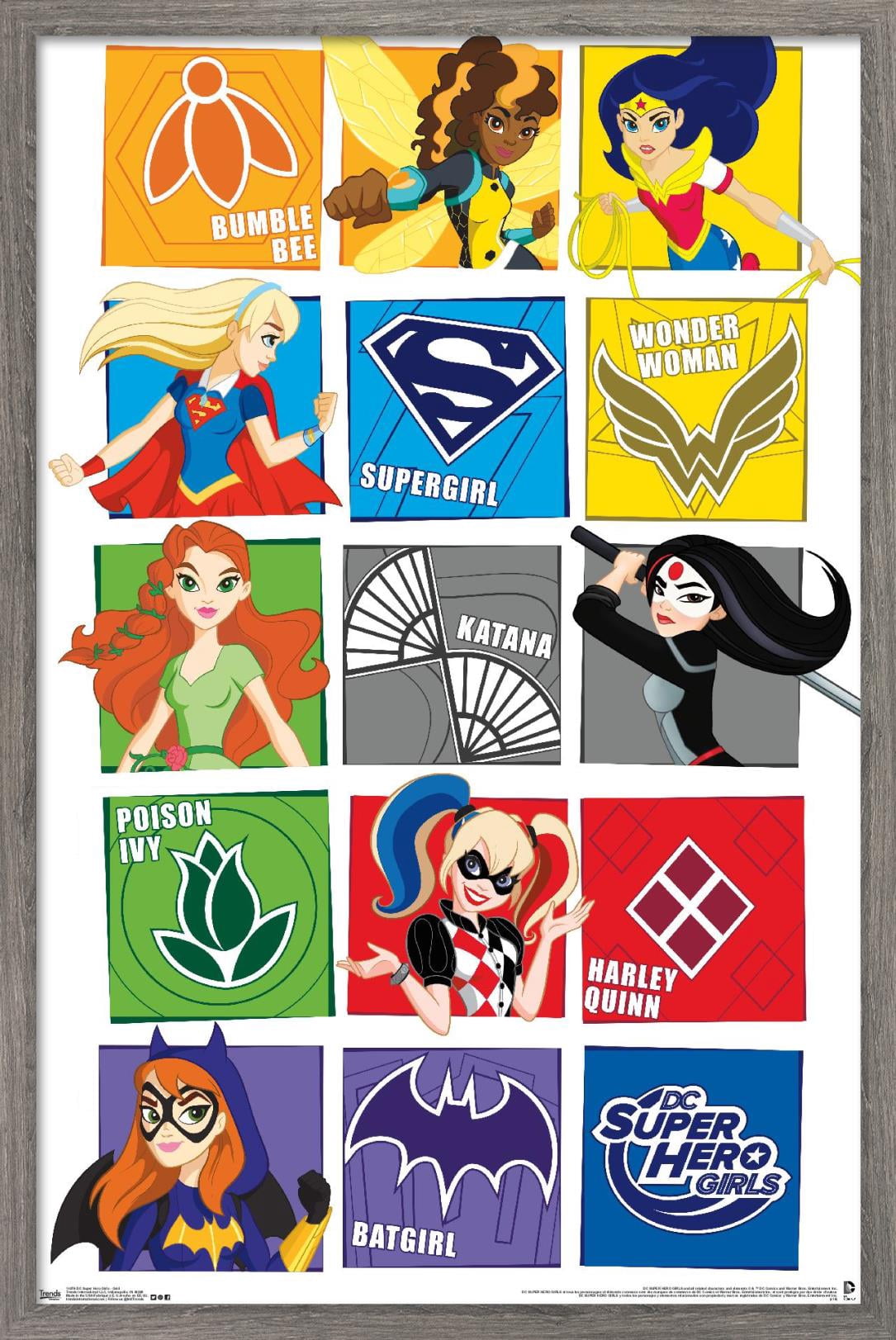 DC Comics TV - DC Superhero Girls - Grid Wall Poster, 22.375" x 34", Framed