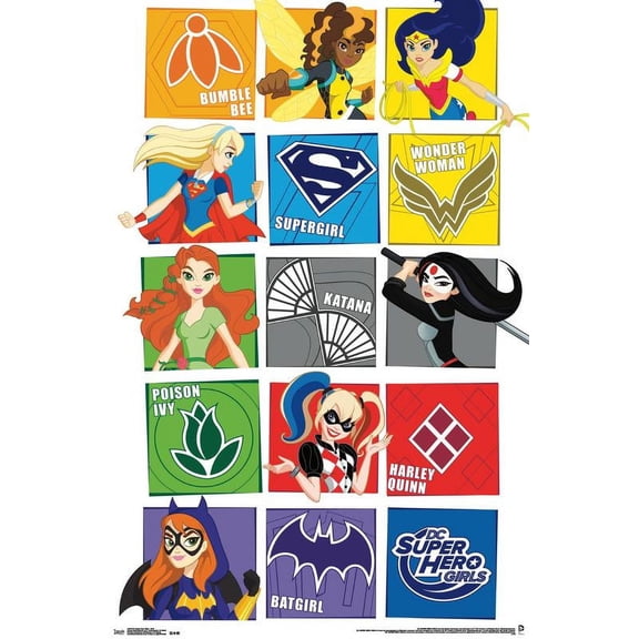 DC Comics TV - DC Superhero Girls - Grid Wall Poster, 22.375" x 34"