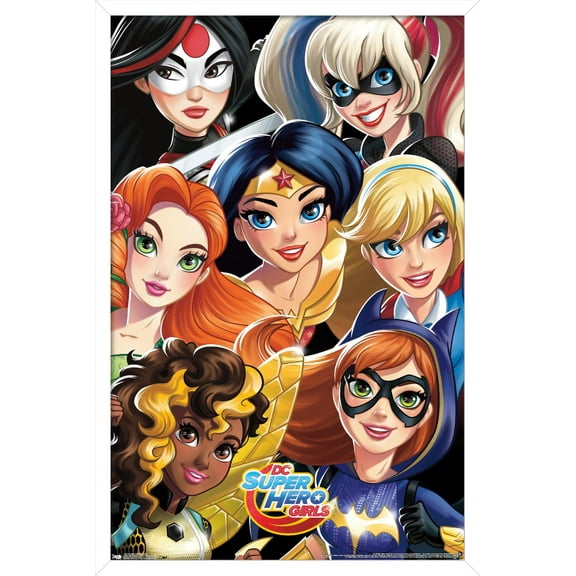 DC Comics TV - DC Superhero Girls - Group Wall Poster, 14.725" x 22.375", Framed