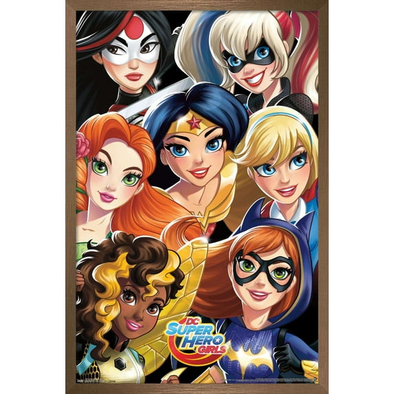 DC Comics TV - DC Superhero Girls - Group Wall Poster, 22.375" x 34", Framed