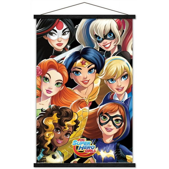 DC Comics TV - DC Superhero Girls - Group Wall Poster with Magnetic Frame, 22.375" x 34"
