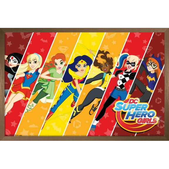DC Comics TV - DC Superhero Girls - League Wall Poster, 14.725" x 22.375", Framed