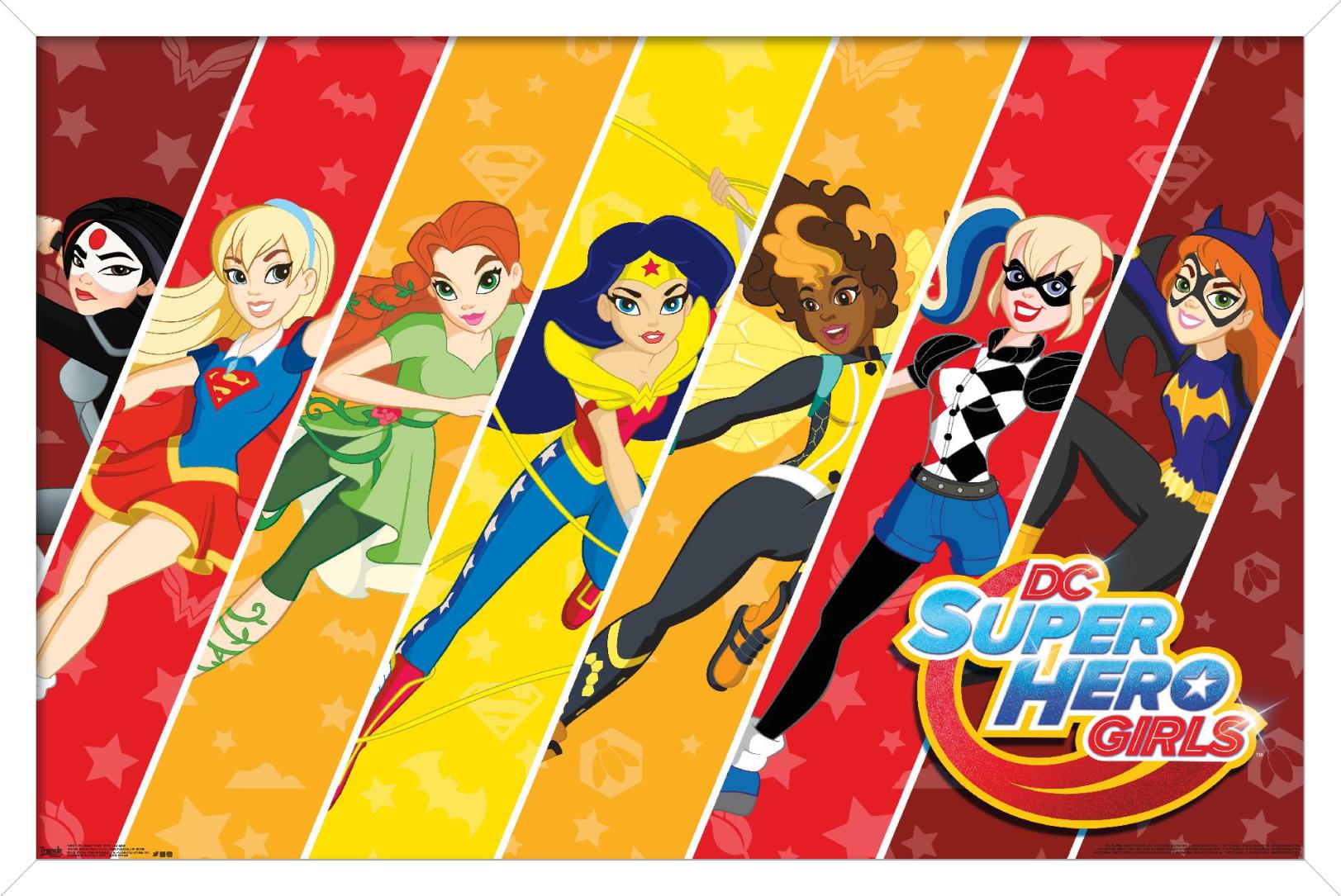 DC Comics TV - DC Superhero Girls - League Wall Poster, 14.725" x 22.375", Framed