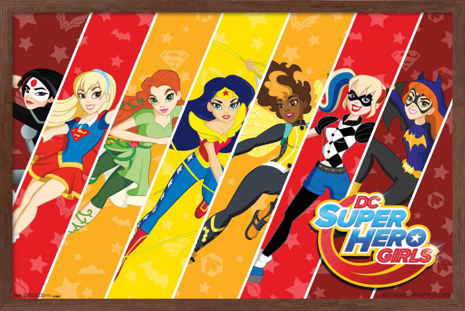 DC Comics TV - DC Superhero Girls - League Wall Poster, 14.725" x 22.375", Framed