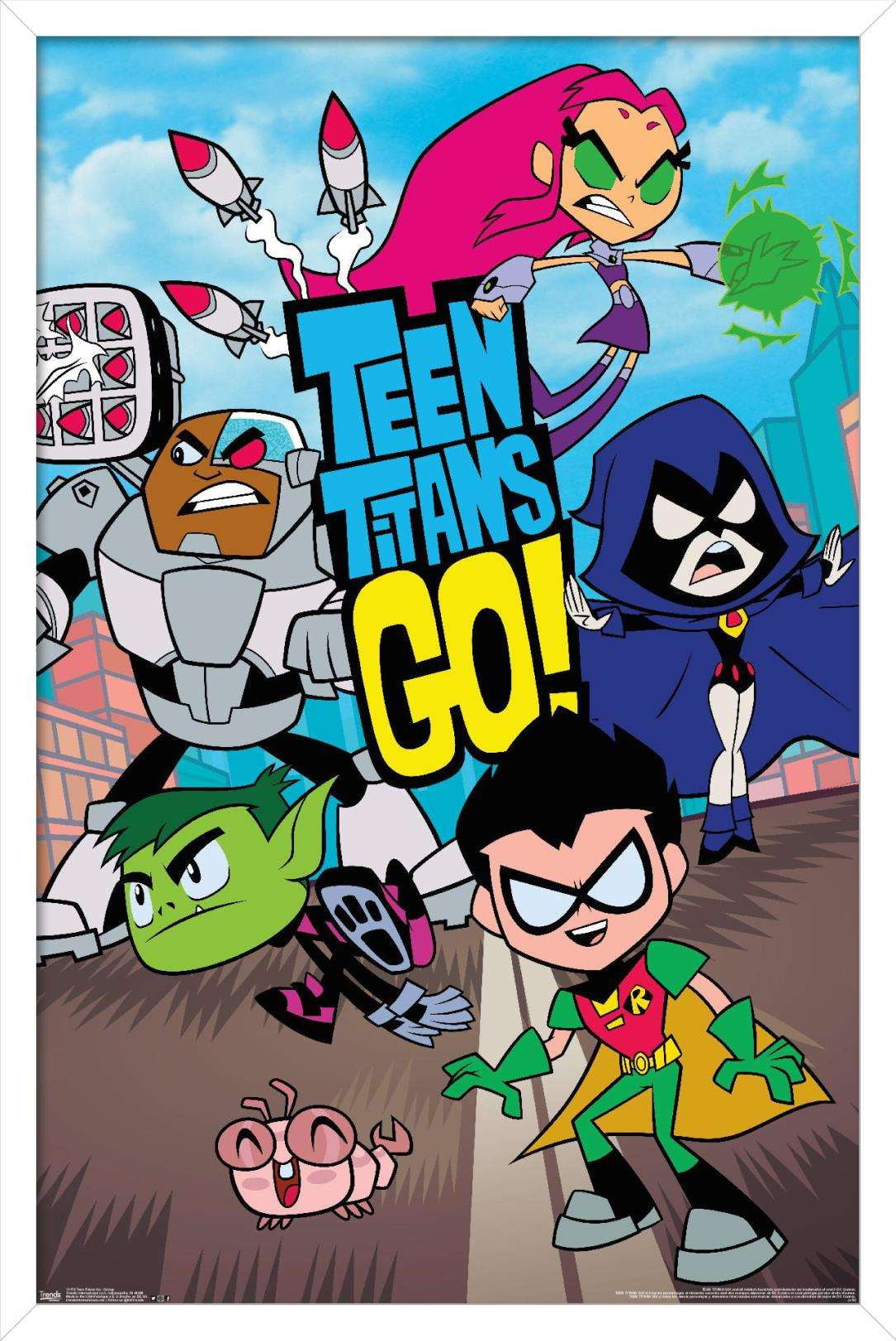 DC Comics TV - Teen Titans Go! - Group Wall Poster, 14.725" x 22.375", Framed