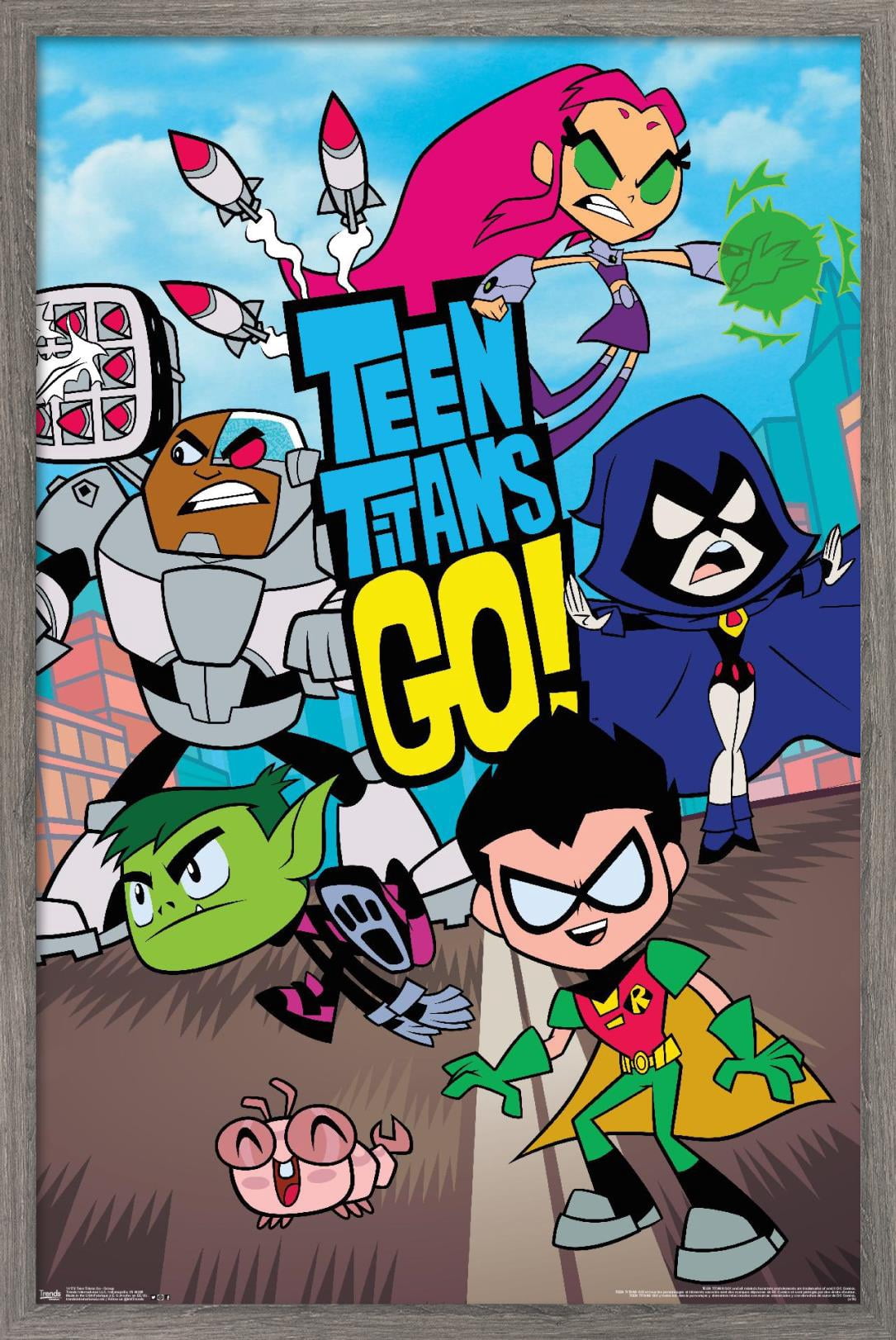 DC Comics TV - Teen Titans Go! - Group Wall Poster, 14.725" x 22.375", Framed