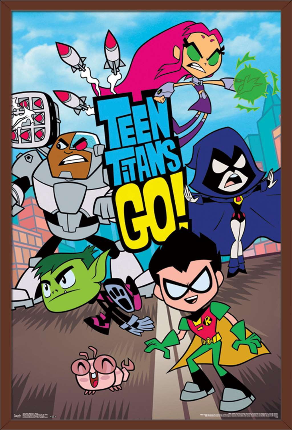 DC Comics TV - Teen Titans Go! - Group Wall Poster, 22.375" x 34", Framed