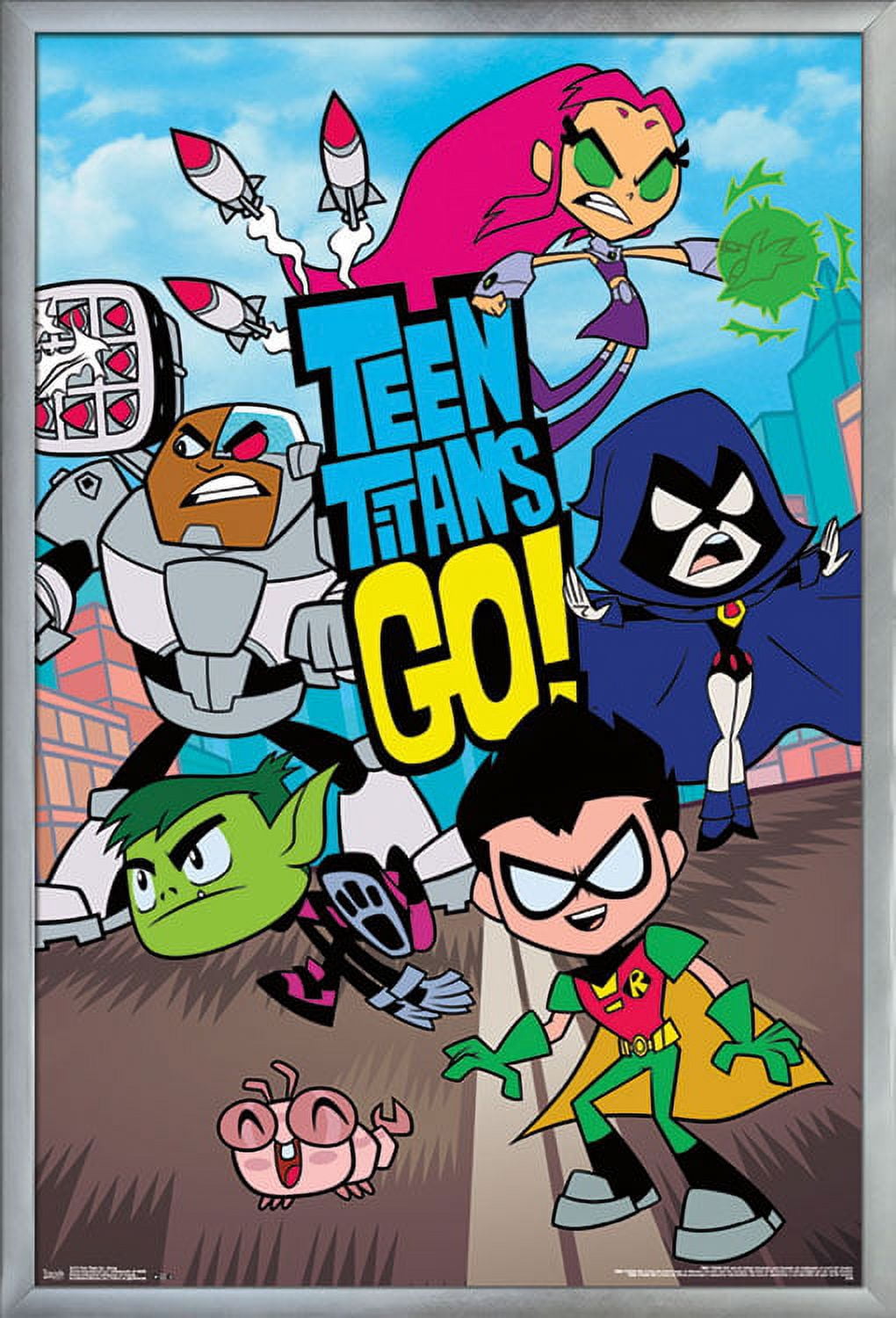 DC Comics TV - Teen Titans Go! - Group Wall Poster, 22.375" x 34", Framed