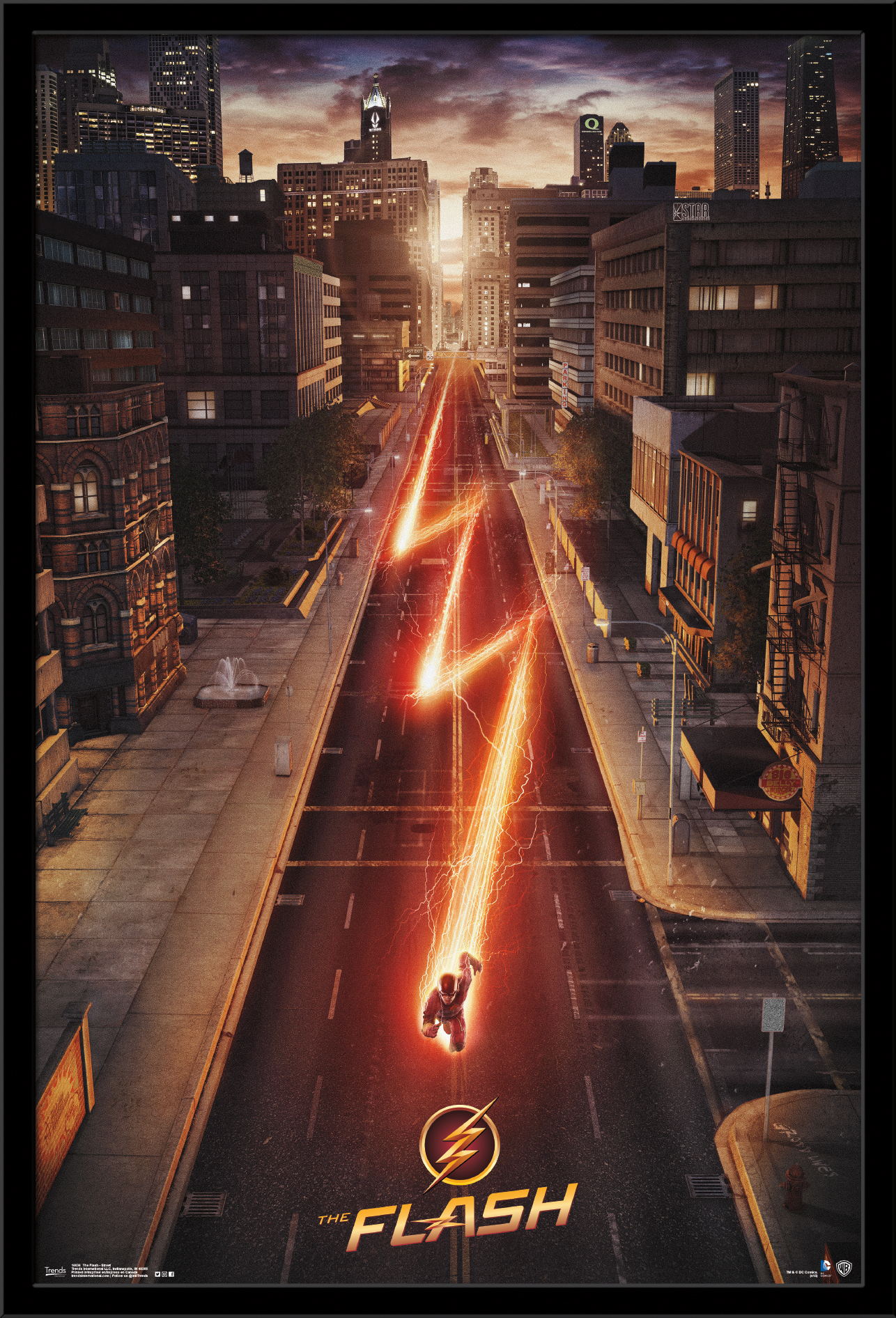 DC Comics TV - The Flash - Street One Sheet Wall Poster, 22.375" x 34", Framed