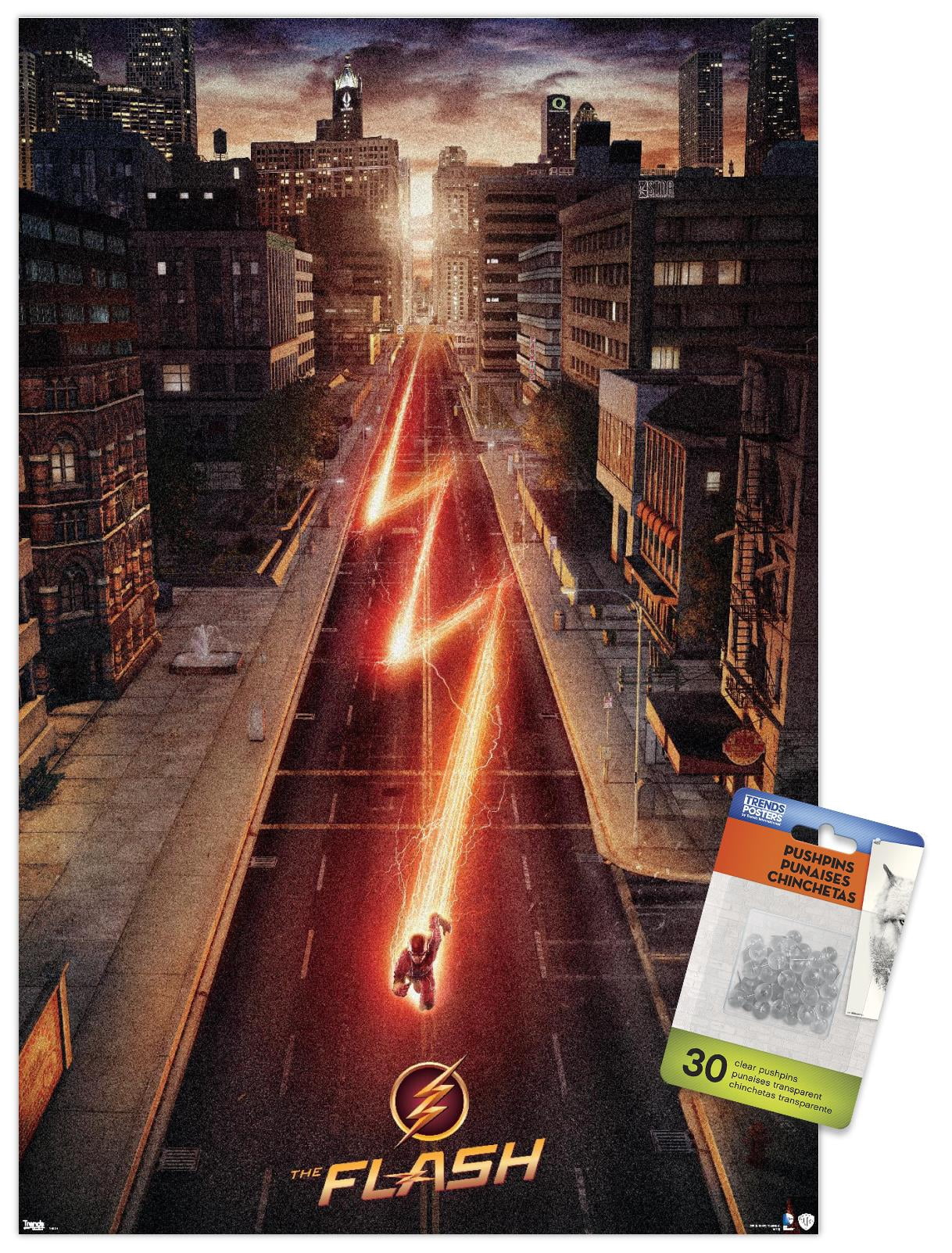 DC Comics TV - The Flash - Street One Sheet Wall Poster with Push Pins, 14.725" x 22.375"