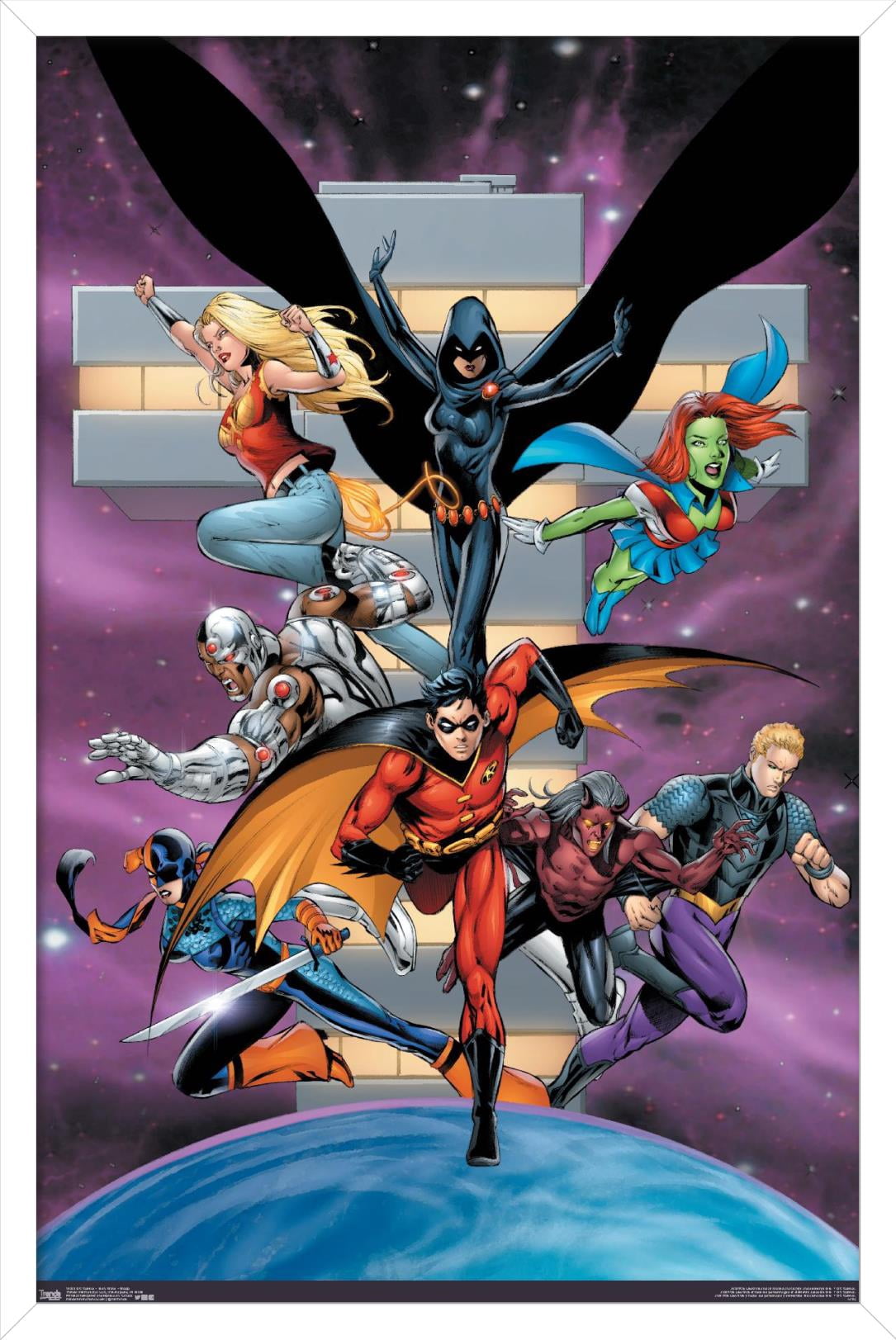 DC Comics - Teen Titans - Group Wall Poster, 22.375" x 34", Framed