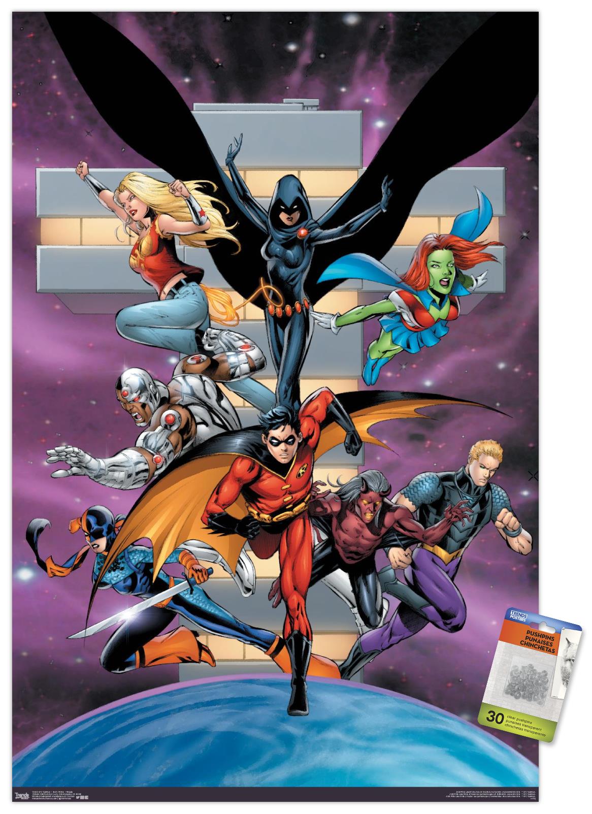 DC Comics - Teen Titans - Group Wall Poster with Pushpins, 22.375" x 34"