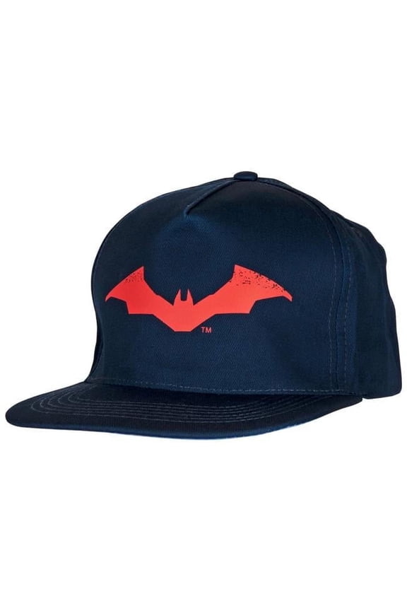 DC Comics The Batman Sketched Logo and Font Embroidery Flat Bill Hat