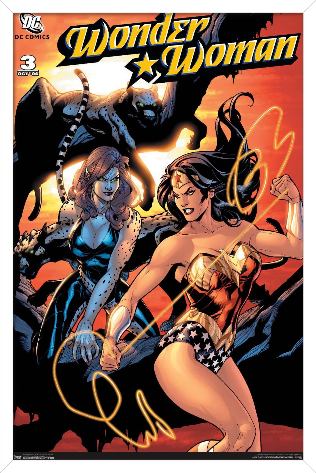 DC Comics - The Cheetah - Wonder Woman #3 Wall Poster, 14.725" x 22.375", Framed