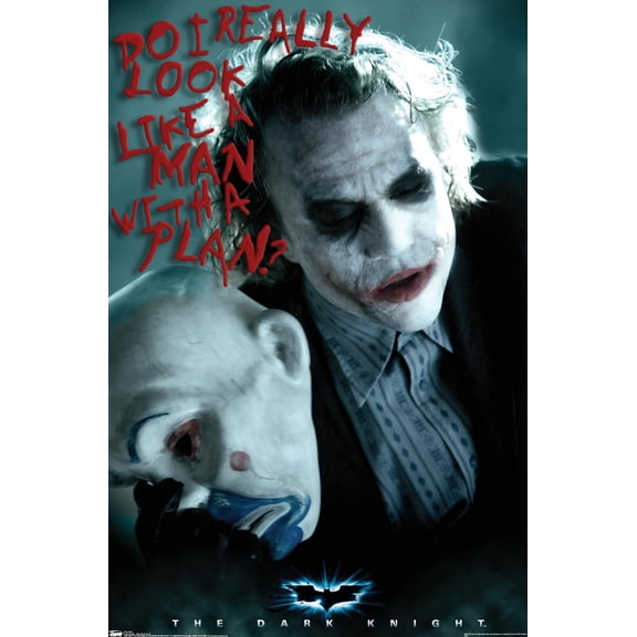 DC Comics - The Dark Knight - The Joker - Man With A Plan Wall Poster, 14.725" x 22.375"