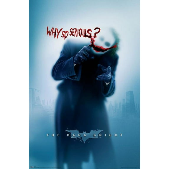 DC Comics The Dark Knight - The Joker - Why So Serious Wall Poster, 22.375" x 34"