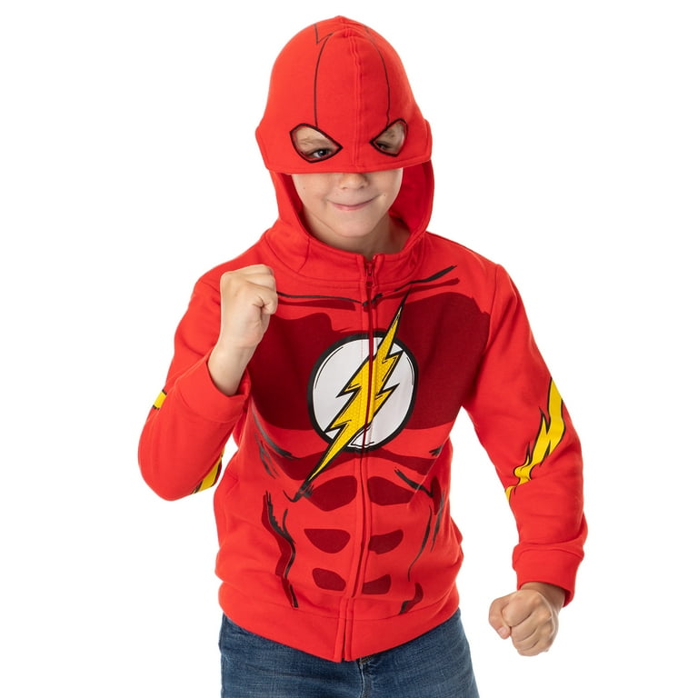 DC Comics The Flash Boy s Muscle Costume Design Full Zip Hoodie