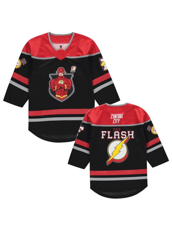 The Flash Boys 4-20 Long Sleeve Hockey Jersey Black/Red