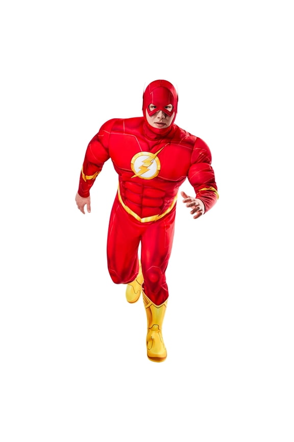 DC Comics The Flash Deluxe Muscle Chest Costume for Adults by Rubies, Men's 2XL