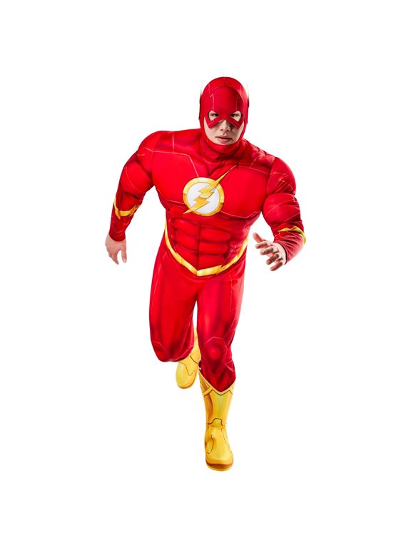 DC Comics The Flash Deluxe Muscle Chest Costume for Adults by Rubies, Men's 2XL
