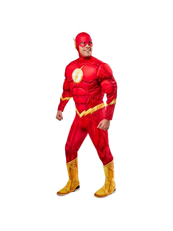 DC Comics The Flash Deluxe Muscle Chest Costume for Adults by Rubies, Men's XL