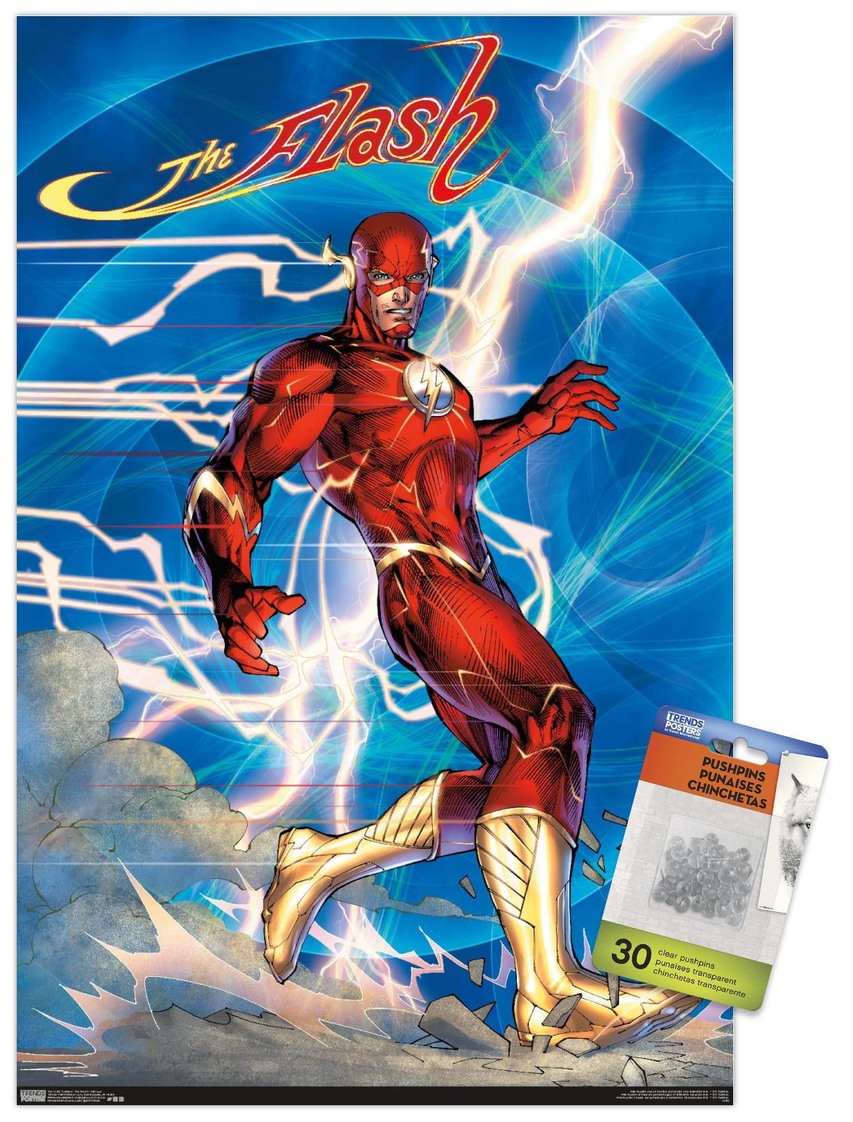DC Comics - The Flash - Jim Lee Wall Poster with Push Pins, 14.725" x 22.375"