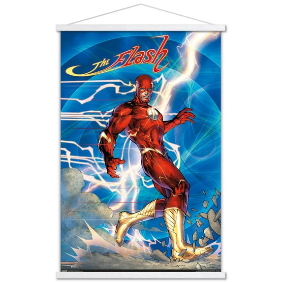DC Comics - The Flash - Jim Lee Wall Poster with Wooden Magnetic Frame, 22.375" x 34"