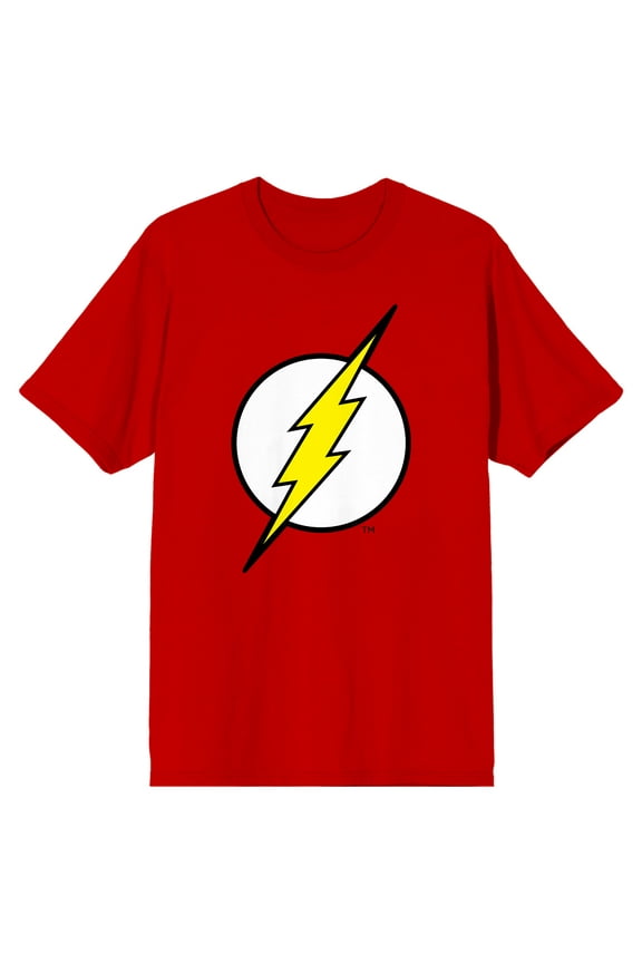 DC Comics The Flash Logo Men's Red Graphic Tee-Medium