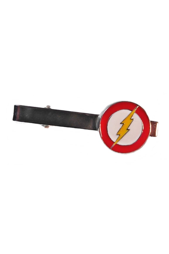 DC Comics The Flash Logo Silvertone/Enamel Tie Clip