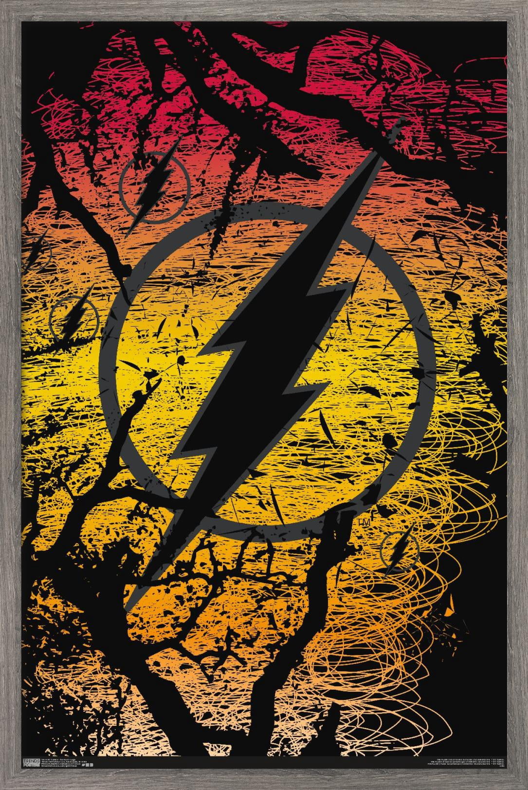 DC Comics - The Flash - Logo Wall Poster, 14.725" x 22.375", Framed