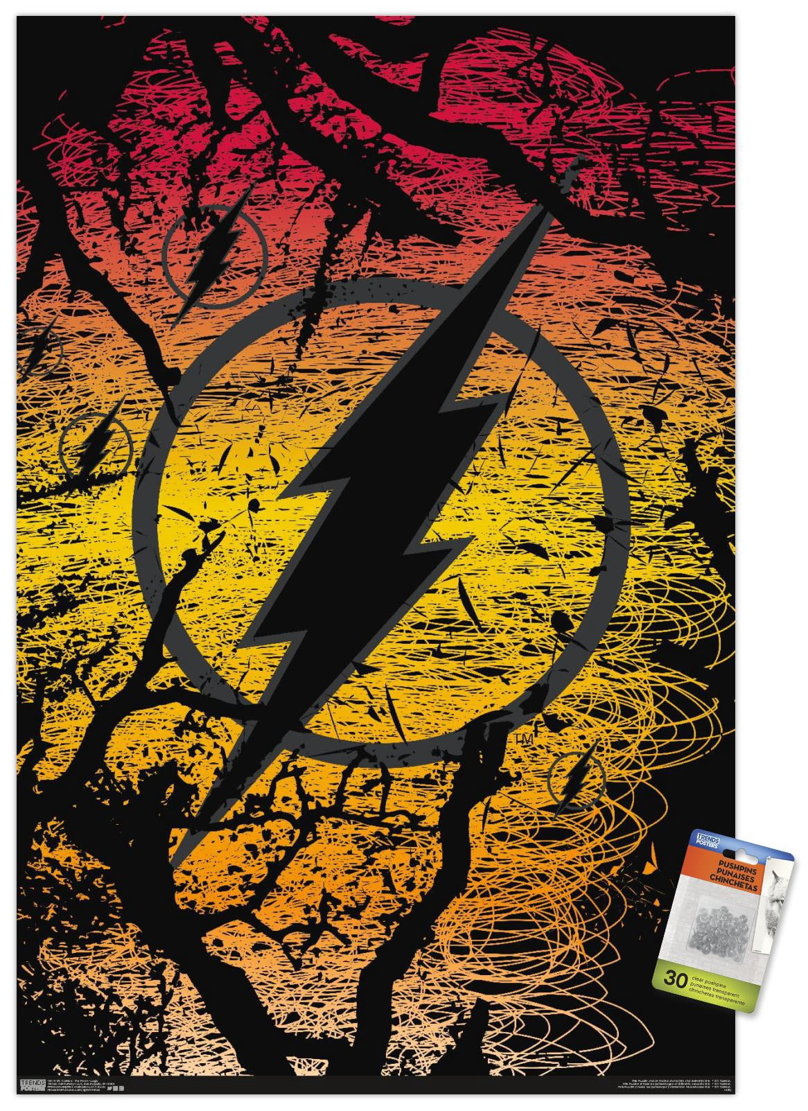 DC Comics - The Flash - Logo Wall Poster with Push Pins, 22.375" x 34"