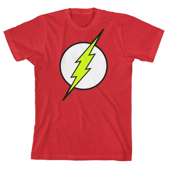 DC Comics The Flash Logo Youth Boys Red Graphic Tee-Large