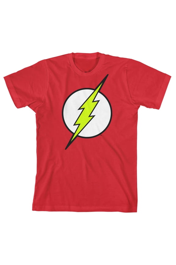 DC Comics The Flash Logo Youth Boys Red Graphic Tee-Small