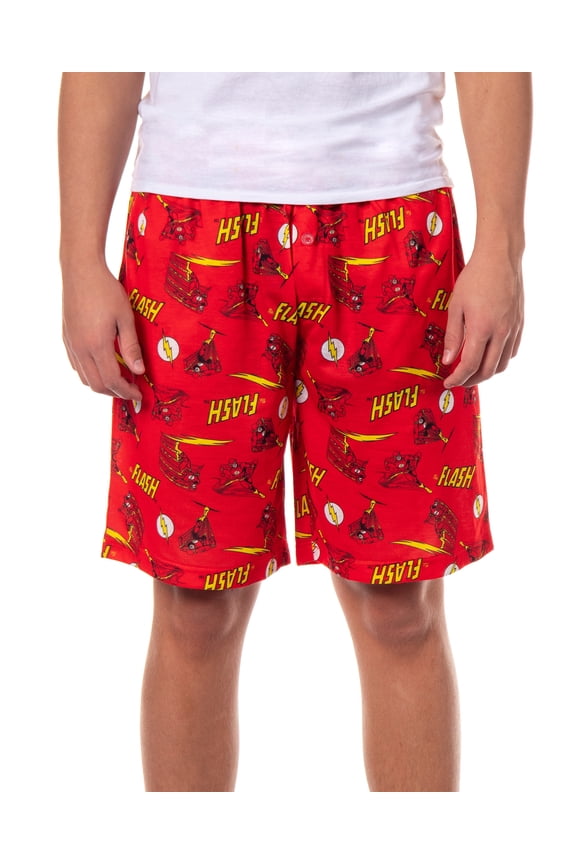 DC Comics The Flash Pajamas Men's All-Over Print Lounge Sleep PJ Shorts