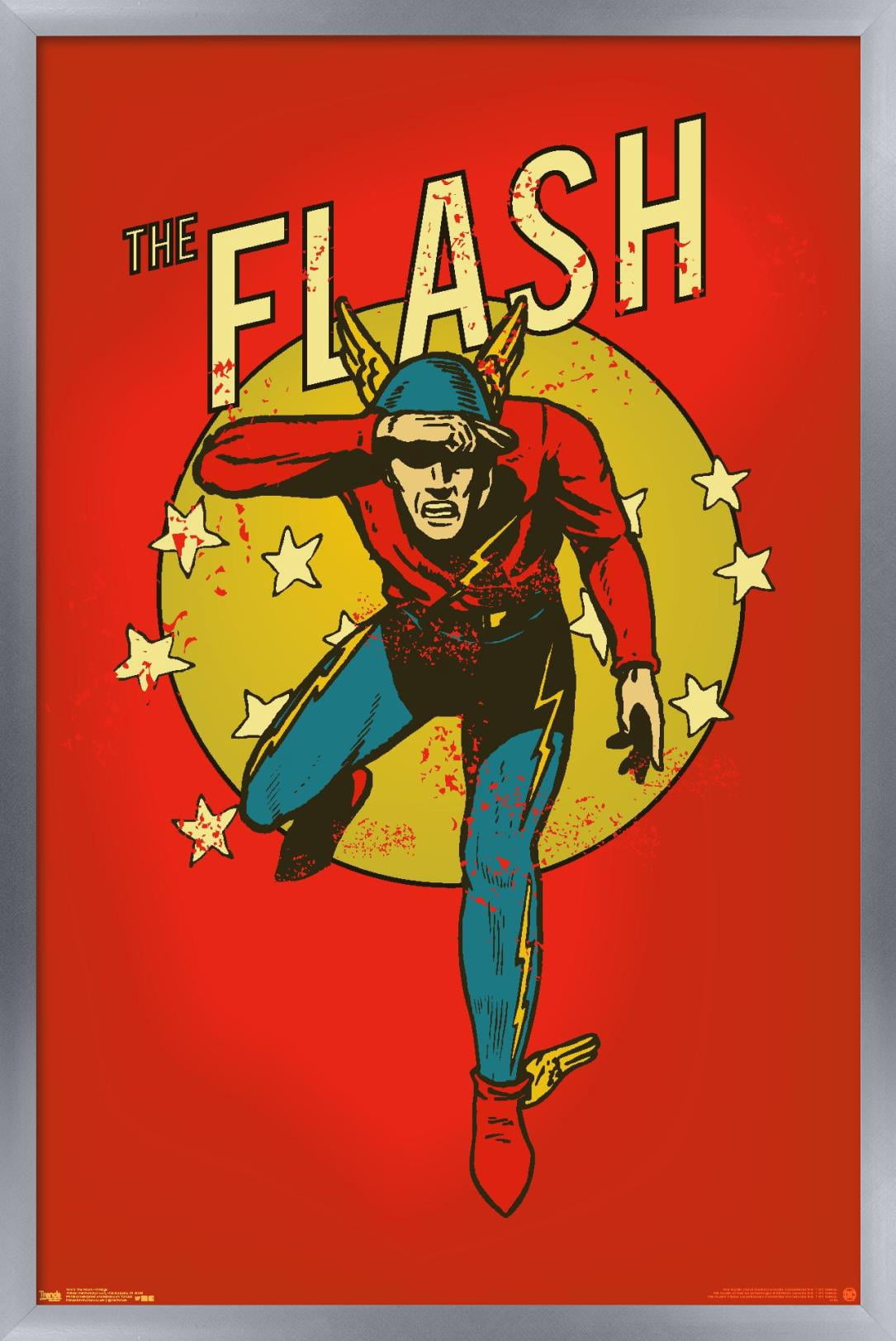 DC Comics - The Flash - Vintage Wall Poster, 14.725" x 22.375", Framed