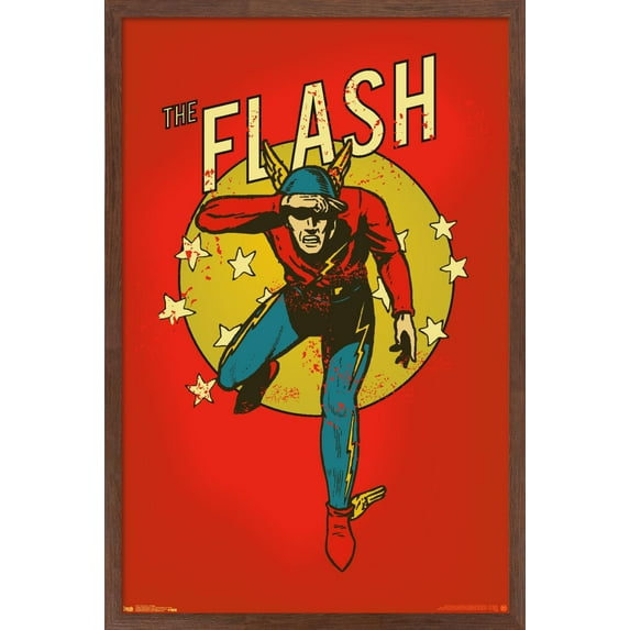 DC Comics - The Flash - Vintage Wall Poster, 14.725" x 22.375", Framed