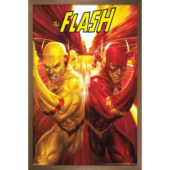 DC Comics - The Flash and The Reverse Flash - Race Wall Poster, 14.725" x 22.375", Framed